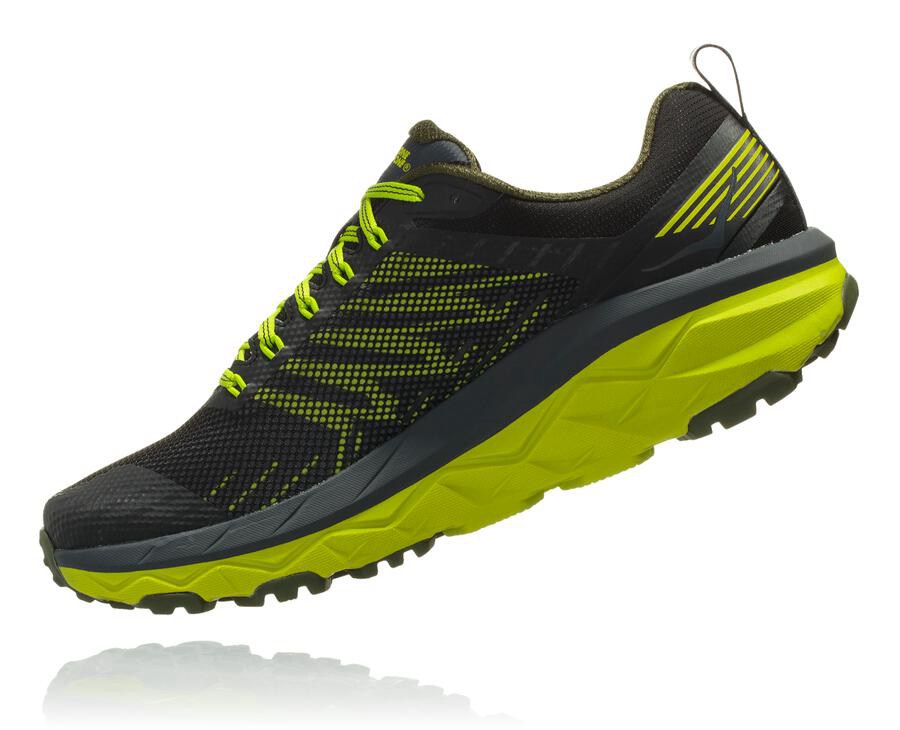 Trail Shoes Mens - Hoka One One Challenger ATR 5 - Black/Green - SPZBTLQ-98